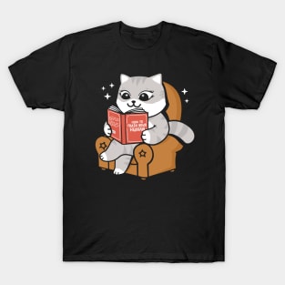 Cat Reading a Book - How To Train Your Human T-Shirt